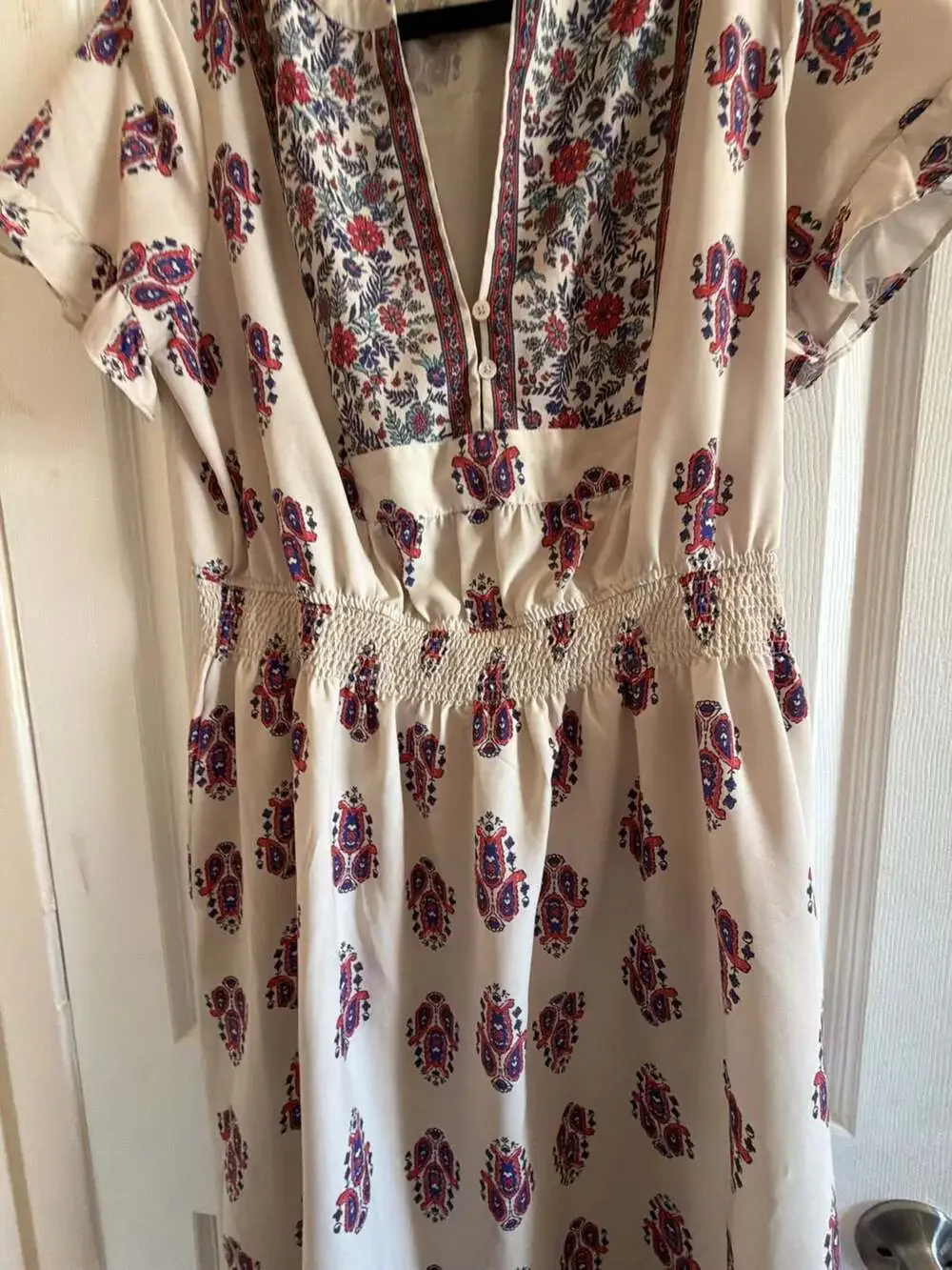 Wayward Fancies Paisley Print Bohemian Cinch Waist Dress